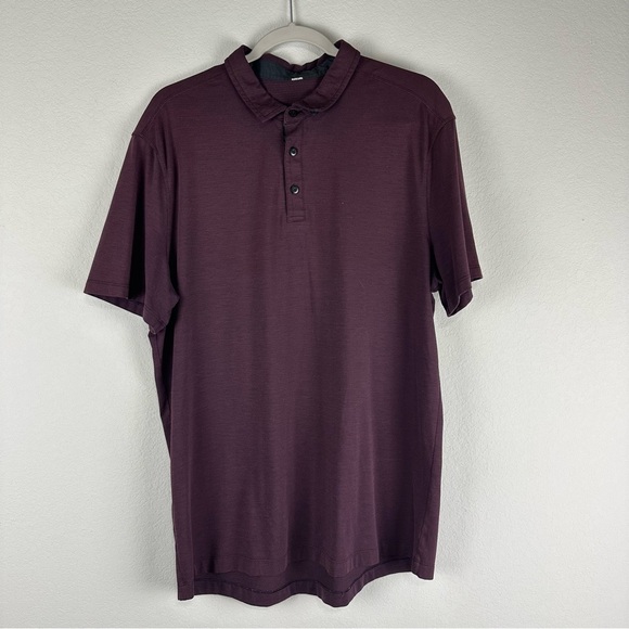 lululemon athletica Other - Lululemon Men’s Purple Short Sleeve 3 Button Collar Polo Shirt Size XXL